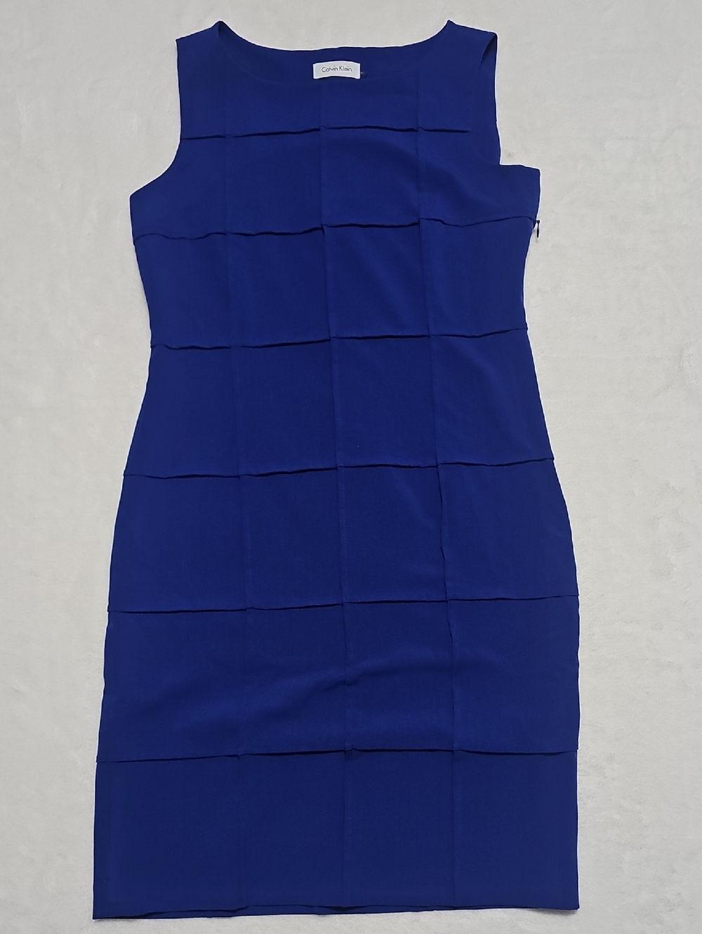 Calvin Klein Royal Blue Sleeveless Midi Sheath Dress
